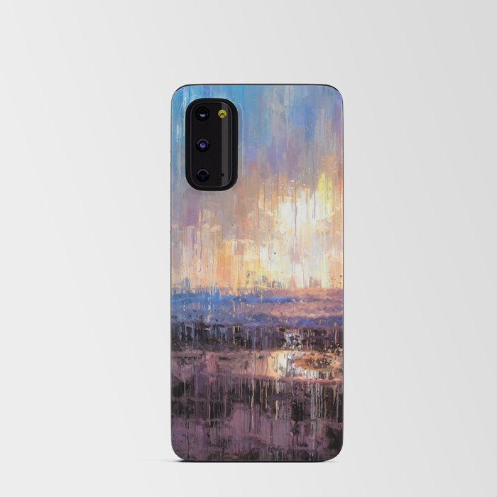 Prismatic Daybreak Showers Abstract Drip Paint Landscape Android Card Case