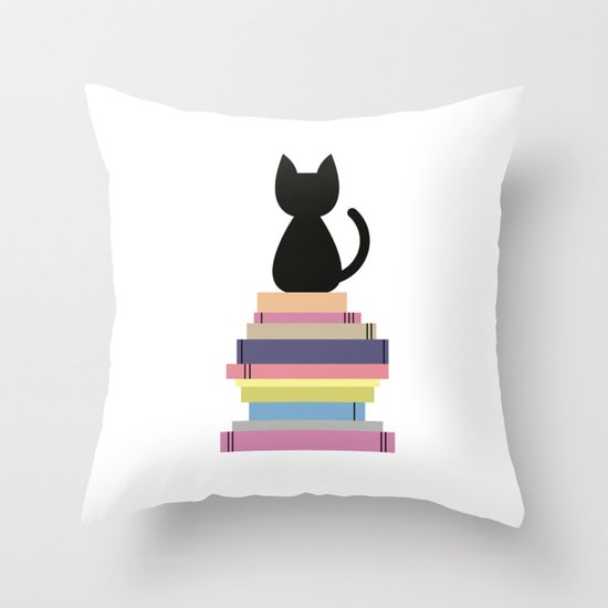 CatBook Throw Pillow