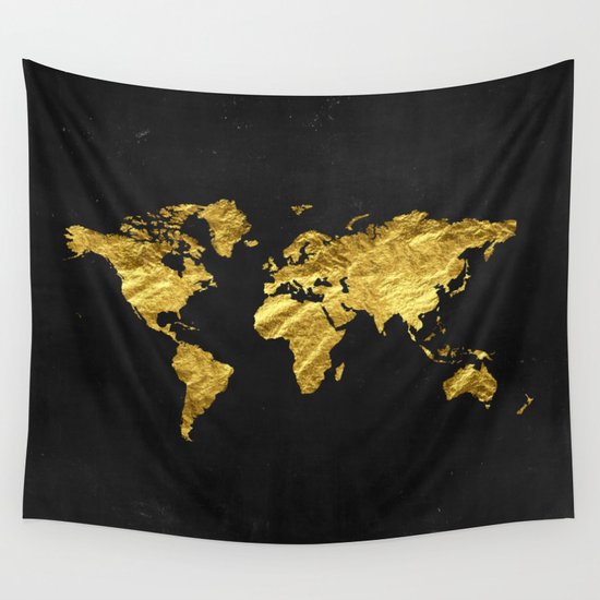 Black And Gold Wall Art black gold decor, gold world map, office decor, bathroom, glam Black And Gold Wall Art black gold decor, gold world map, office decor, bathroom, glam