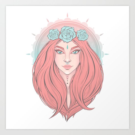 Rose Ivy Art Print