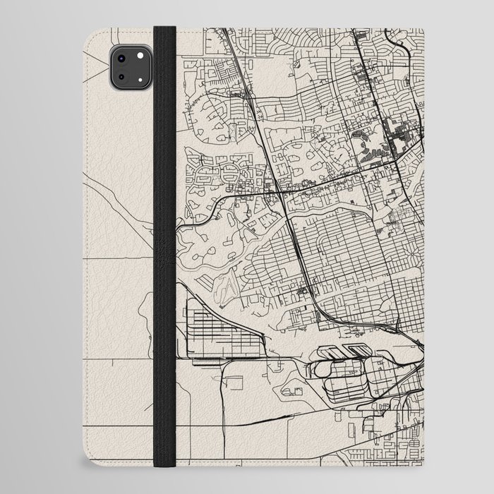 Stockton USA - Black and White City Map iPad Folio Case