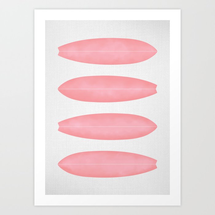 Surfboards in Pink Art Print