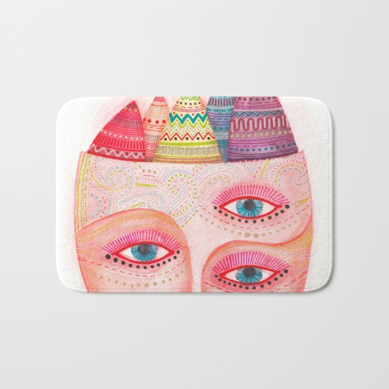 mask - girl with the most beautiful eyes Bath Mat