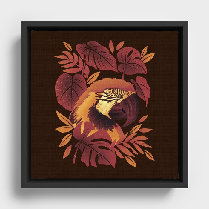 Autumn Parrot Framed Canvas
