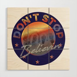 Vintage Journey Rock Band Dont Stop Believing Usa Flag Gift Wood Wall Art