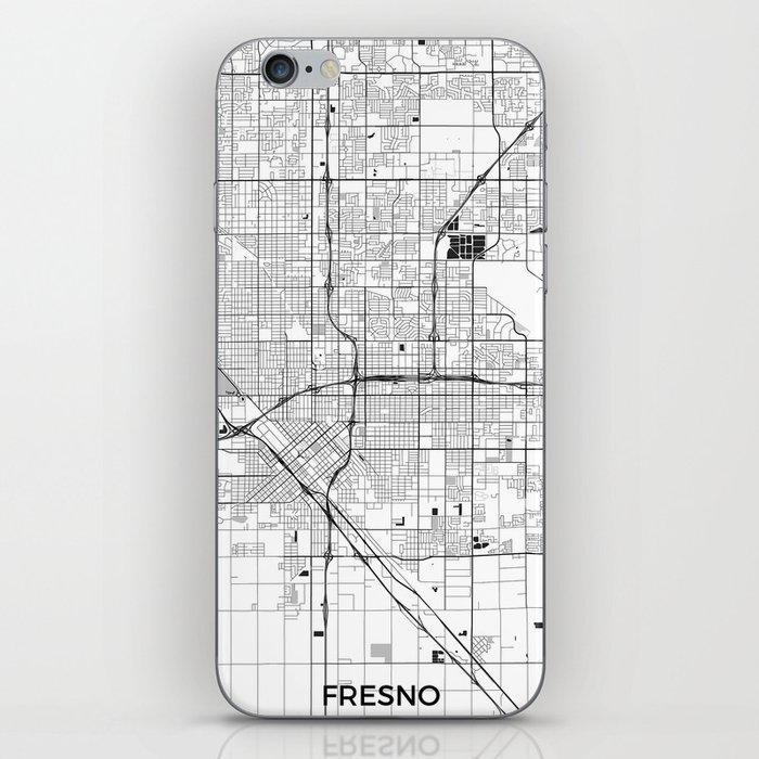 Fresno Map Gray iPhone Skin