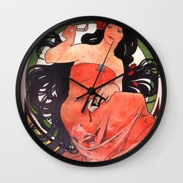 Alphonse Mucha Job Rolling Papers Art Nouveau Woman Wall Clock