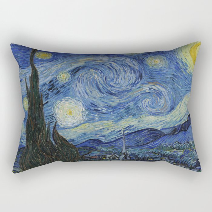 Starry Night Painting Rectangular Pillow