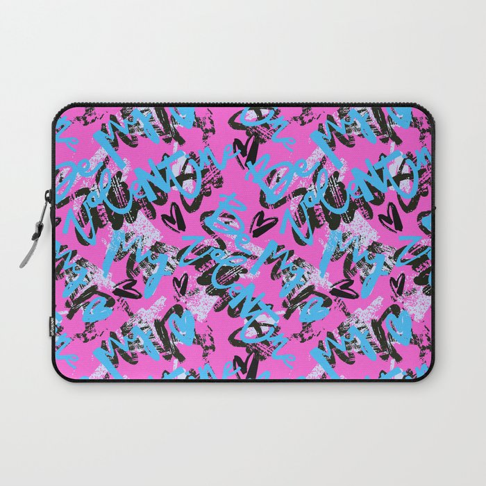 Be my Valentine.Hand drawn seamless typographic style funky t-shirt doodle  Laptop Sleeve