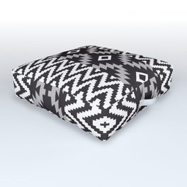 Ion in Black and White Outdoor Floor Cushion