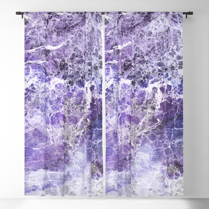Organic Purple Abstract Marble Blackout Curtain