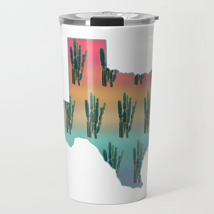 Sunset Cactus Texas Travel Mug