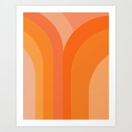 Retro Geometric in Orange 96 Art Print