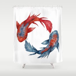 Yin Yang Koi Fish Shower Curtain