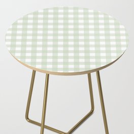 Green Pastel Farmhouse Style Gingham Check Side Table