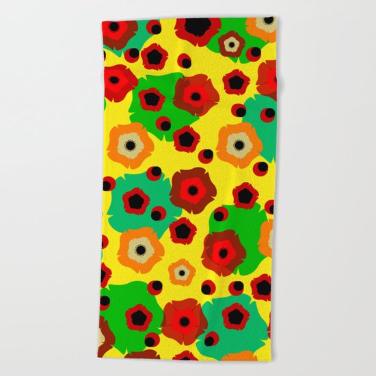 Poppies Beach Towel