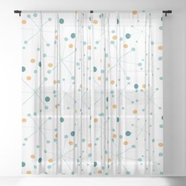 Mid-Century Modern Art Atomic StarDots Pattern 1.0 Sheer Curtain