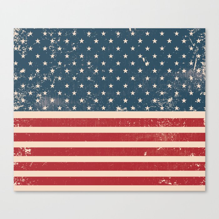 Vintage Distressed American Flag Canvas Print By Glc138 Society6