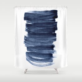 Just Indigo 3 | Minimalist Watercolor Abstract Shower Curtain