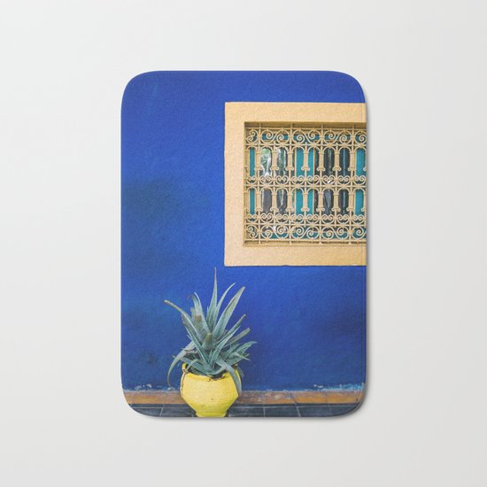 Moroccan Garden In Blue Bath Mat
