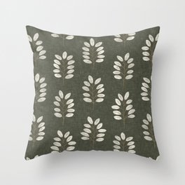 noble branches - olive green Throw Pillow