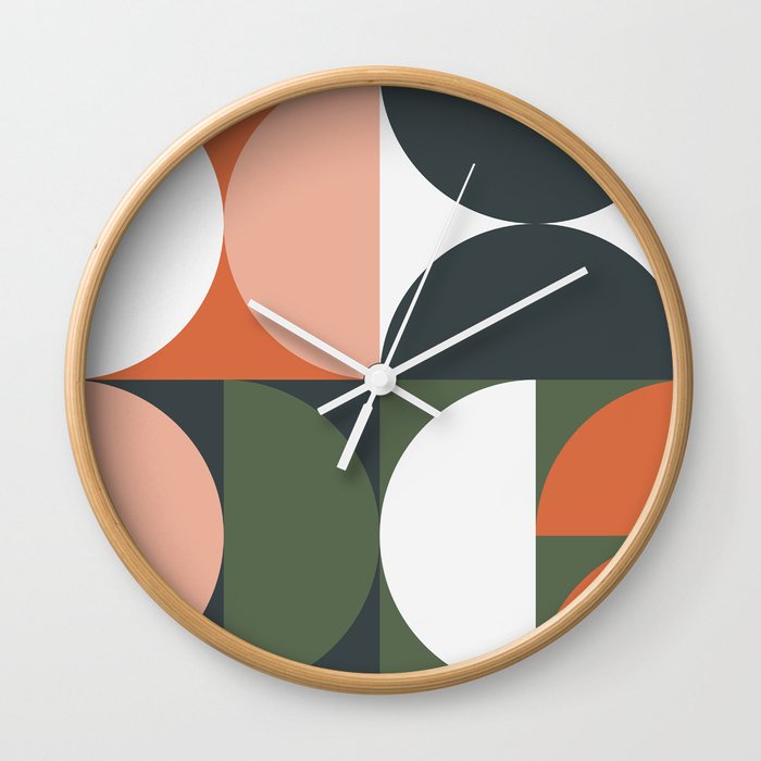 Mid Century Geometric 15 Wall Clock