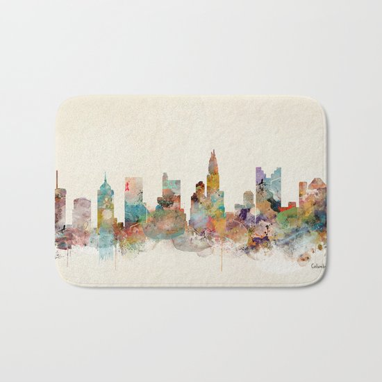 columbus ohio skyline Bath Mat
