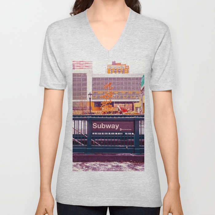 New York City Street #2 V Neck T Shirt