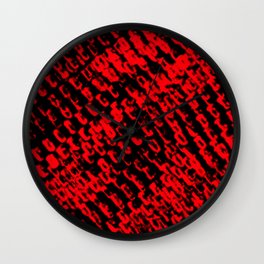 Red sublime metal pattern Wall Clock