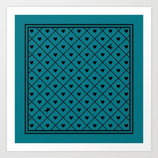 Never Far Away (from the Valentine set) (colors: malachite) Art Print