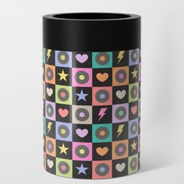 Colorful Checkerboard 80s Can Cooler