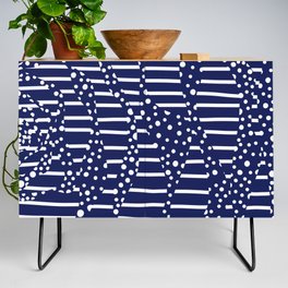 Spots and Stripes 2 - Blue and White Credenza