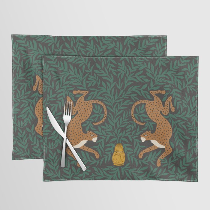 Leopard Vase - midnight Placemat