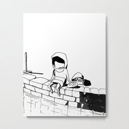 Waiting For A Story Metal Print | Drawing, Void, Sit, Edge, Illustration, Bettermints, Wall, Enoch, Journey, Adventure 