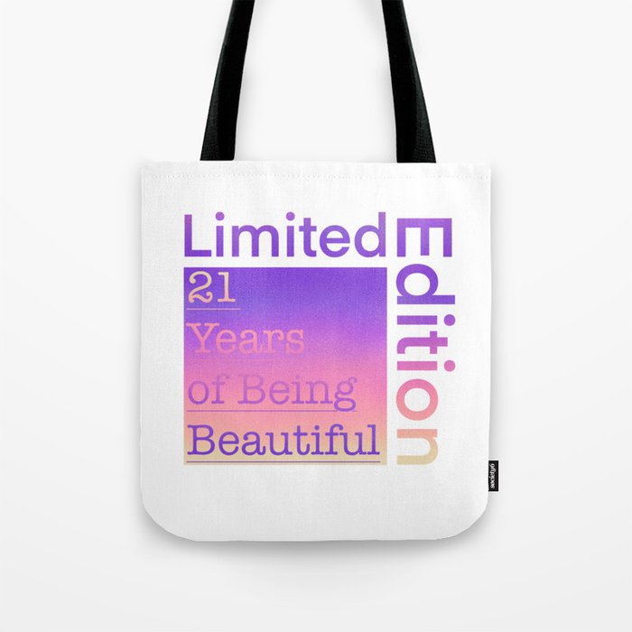 21 Year Old Gift Gradient Limited Edition 21th Retro Birthday Tote Bag