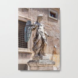 Angel statue inside Castle Sant'Angelo in Rome Metal Print | Santangelo, Photo, Ancient, Archangel, Rome, Archangelo, Art, Michele, Michael, Statue 