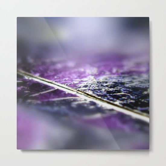 Abstract macro SILVER-PURPLE Metal Print