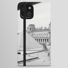 Iconic building,The Louvre in Paris in France | Architecture | black and white travel photography  iPhone Wallet Case