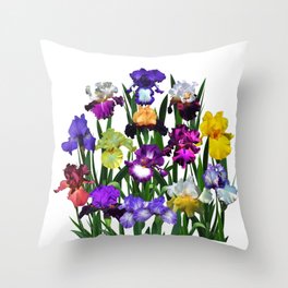 Iris garden Throw Pillow