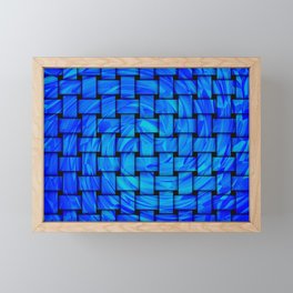 Weaven Spiral blue Framed Mini Art Print