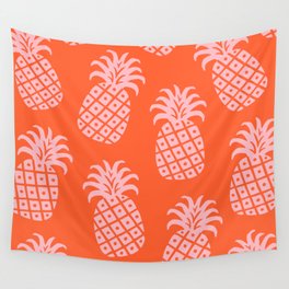 Pineapple Twist 343 Pink and Orange Wall Tapestry