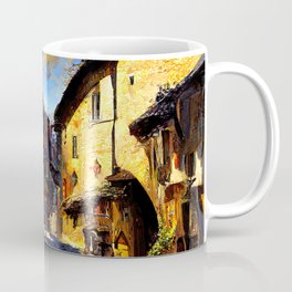Walking through a medieval Italian village Coffee Mug | Town, Ancient, Medieval, Tuscany, Summer, Landscape, Building, Travel, Historic, Italian 