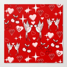 Kitsch Valentine red Canvas Print