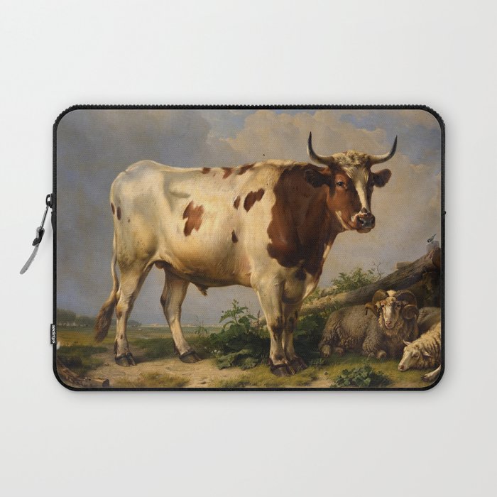 Bull, 1847 by Eugene Joseph Verboeckhoven Laptop Sleeve
