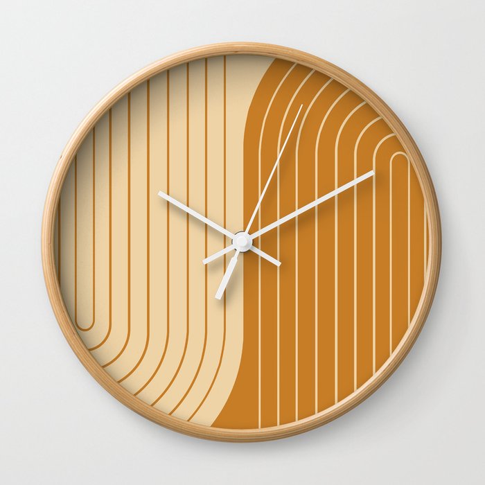 Two Tone Line Curvature XXXII Wall Clock
