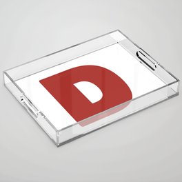 D (Maroon & White Letter) Acrylic Tray