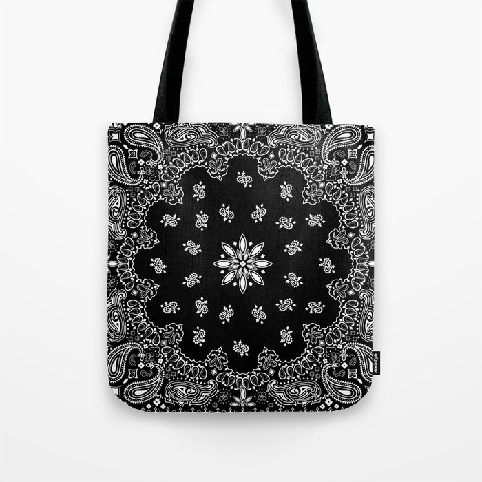 black and white bandana pattern Tote Bag