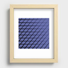 Black and Blue Geometric pattern Recessed Framed Print