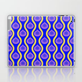 True 70s - Vintage Modernist Organic Shape Retro Pattern Bright Blue Yellow Purple Laptop Skin