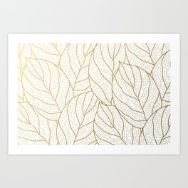 Gold earthy leaf delight Art Print